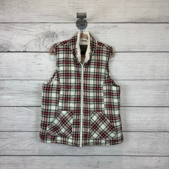 Maurices Plus Size Plaid Quilted Sleeveless Zip Up Soft Lined Vest Size XXL - Picture 1 of 9